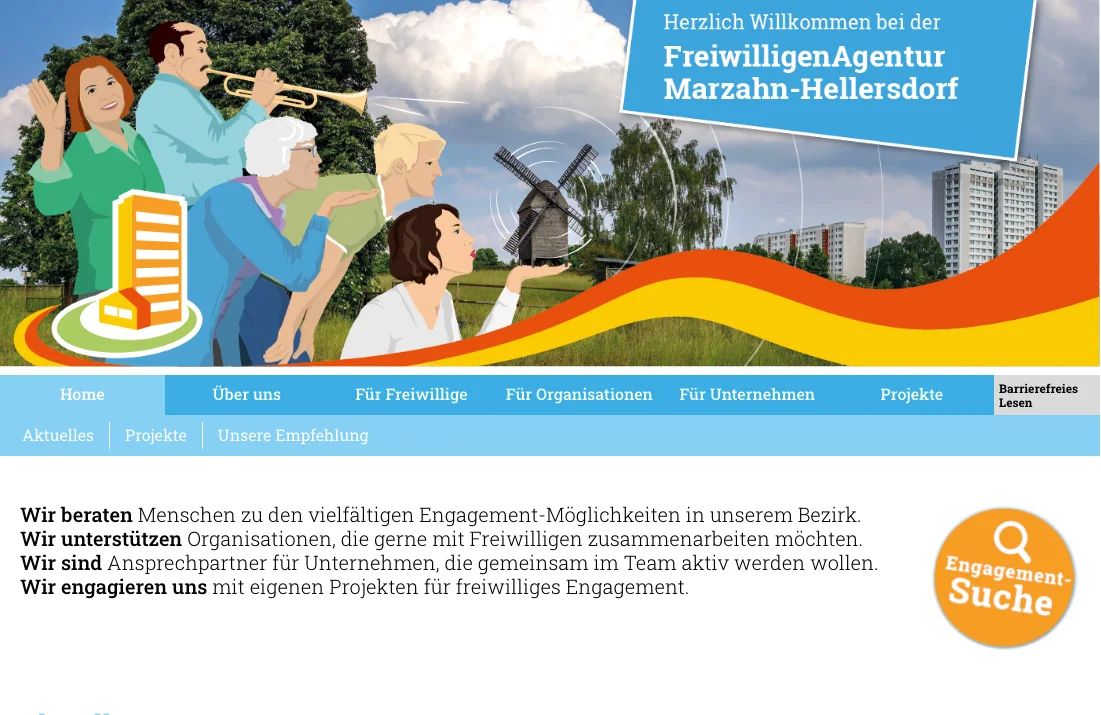 Detailansicht der Website FreiwilligenAgentur Marzahn-Hellersdorf