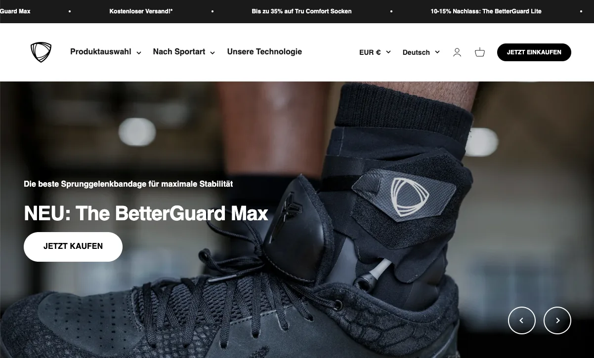 Detailansicht der Website BetterGuards