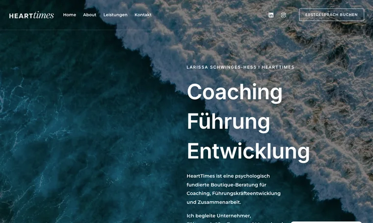 Projektansicht der Website Hearttimes